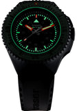 Traser P69 Black Stealth Military Tritium Watch, Green Dial, Black Dive Strap, model 109859