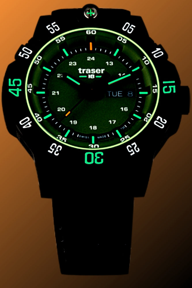 御成約　[3329] Traser P99 Q Tactical Green, Tritium Military Watch, Green Dial