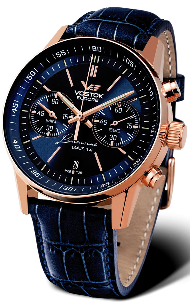 Vostok-Europe GAZ Limo Tritium Illuminated Chronograph 6S21