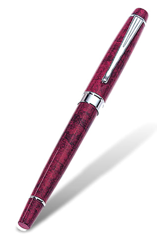 Charles Hubert-Paris Red Marbleized Finish Rollerball Pen with Chrome Accents, GM3234
