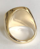 Solid 14k Gold Men's Monogram Ring with Diamond Bezel, Heavy Luxurious Ring