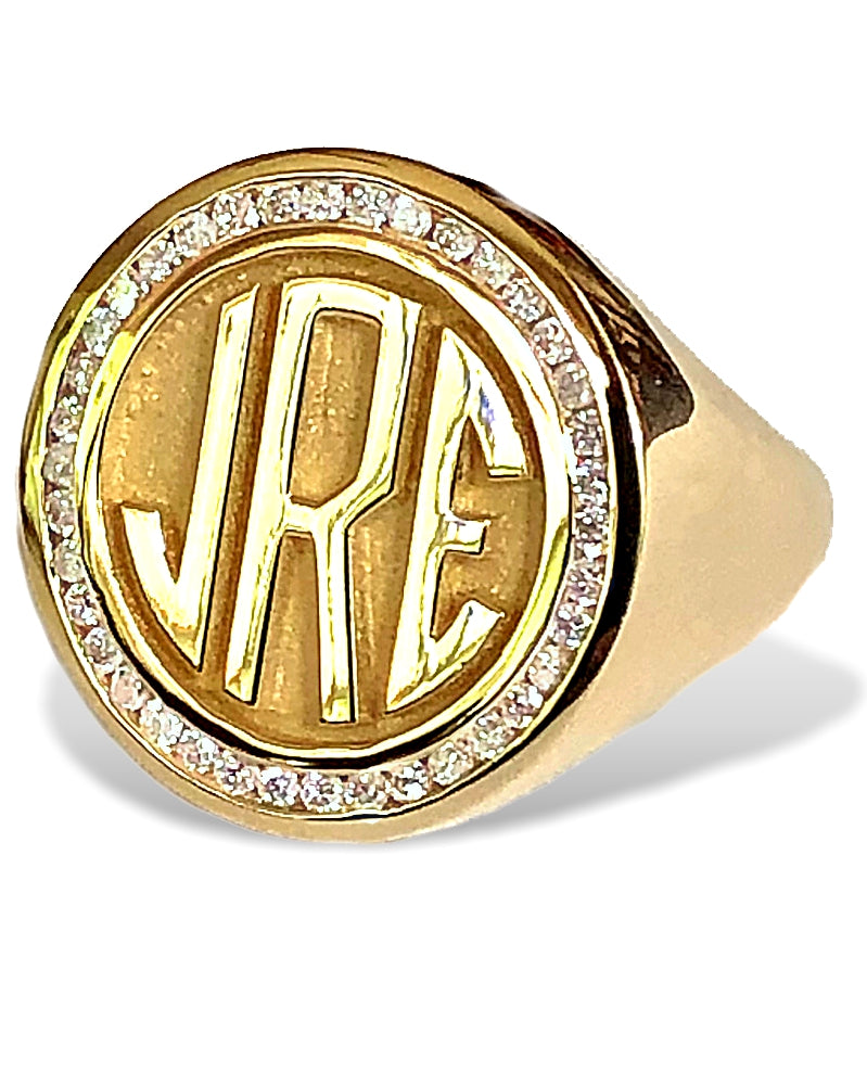 N engraved monogram initials - Gem