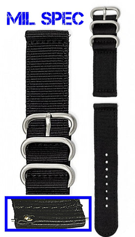 MilSpec Military RAF Style Ballistic Nylon 2-Piece Watch Strap with Quick Release Pins