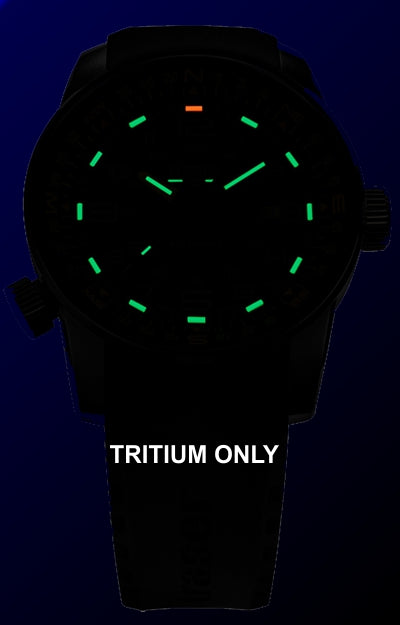 traser® P68 Pathfinder Automatic Tritium Watch, Black Dial, Rubber