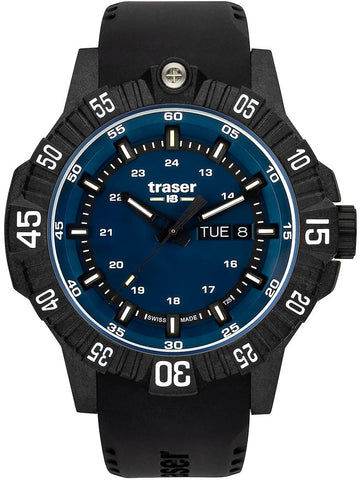 NEW! Traser P99 Q Tactical Blue, Tritium Military Watch, Dive Strap, 110725