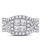 Princess Cut Diamond Center Engagement Ring, 2 carats total diamond weight