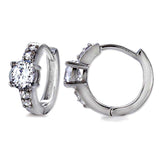Jose Jay's Engagement Ring Style Sterling & CZ Hoop Earrings
