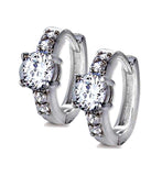 Jose Jay's Engagement Ring Style Sterling & CZ Hoop Earrings