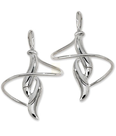 Harry Mason's High Polished Sterling Silver Double Curve EarSpiral Earring,