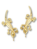 14k Gold Gecko Earrings, Jose Jay's Ear Climber EarPin Style