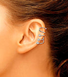 Sparkling Solitaire Ear Cuffs in Sterling Silver by Syndy