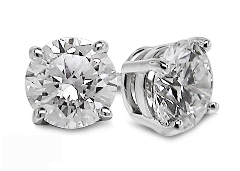 Diamond Solitaire Earrings, Chose Natural Mined or Lab Grown, all with a 30 Day Money Back Guarantee