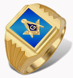 Blue Lodge Masonic Rings, Custom Made in Gold Vermeil or Sterling Silver