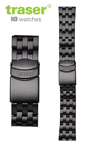 Traser 22mm Officer Pro CHRONO Gunmetal PVD Solid Link Steel Signature Bracelet