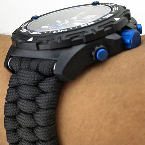 Armourlite Black Paracord Watchband, 22mm or 24mm