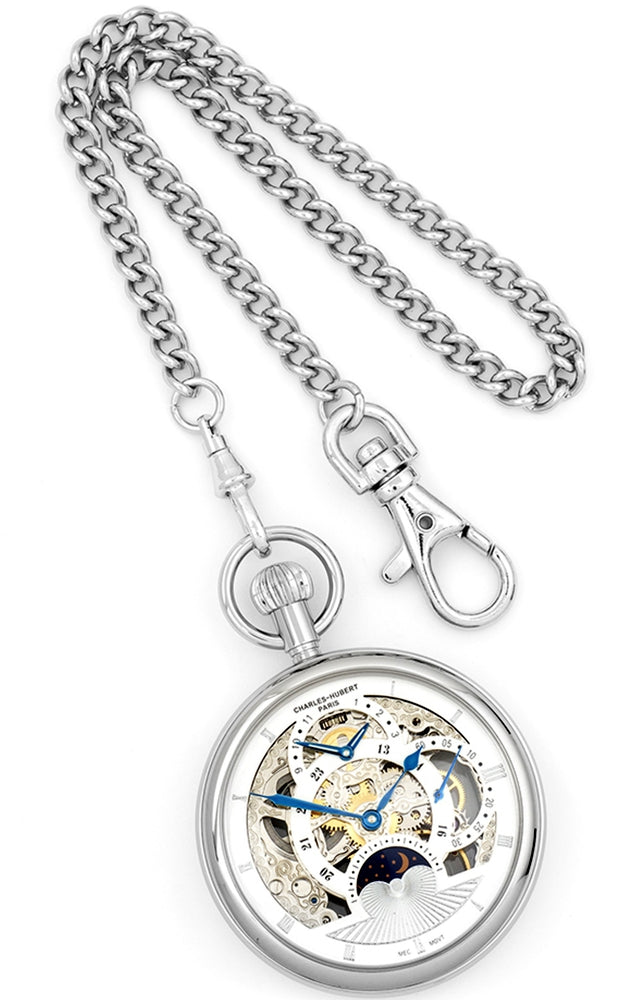 Charles-Hubert Paris Grand Complication Dual Time Skeleton Pocket Watch