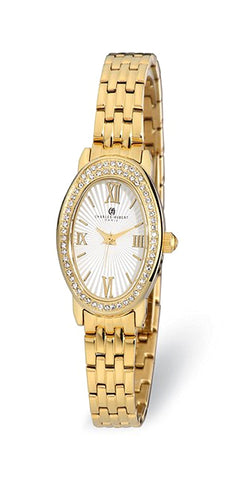 Ladies Charles-Hubert Paris Swarovski Crystal Goldtone Bracelet Watch XWA4918