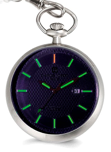 Super Bright T100 Tritium Illuminated Pocket Watch, Black Dial
