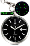 Super Bright T100 Tritium Illuminated Pocket Watch, Black Dial, Charles-Hubert Paris, XWA5558
