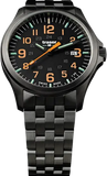 Traser P67 Officer Pro GunMetal Black Tritium Watch with Steel Bracelet, #107870