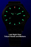 Traser P67 Officer Pro, Sky Blue Glowing Dial, Tritium Watch with Gunmetal Steel Bracelet 108740