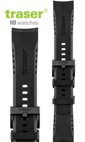 traser® Signature Black Rubber Dive Strap 24mm to fit traser® P68 Pathfinder Watches Only, model 109509