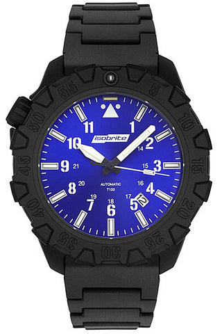 Armourlite IsoBright Squadron T100 Tritium Automatic Watch, Blue Dial, Polyurethane Bracelet ISO1102-PU