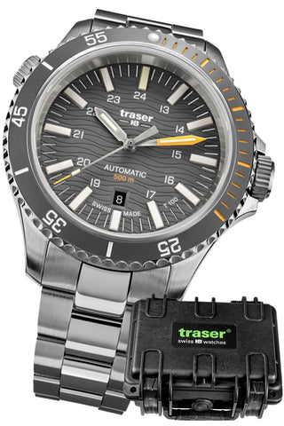 Traser P67 Fine Swiss Automatic Dive Watch, T100 Tritium, LIMITED EDITION SET, Gray Dial- 110329