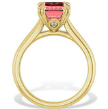 Vivid Pink Diamond Engagement Ring, 3 1/2 carat Lab Grown Radiant Cut Diamond, 14k Gold