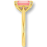 Vivid Pink Diamond Engagement Ring, 3 1/2 carat Lab Grown Radiant Cut Diamond, 14k Gold