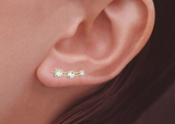 Jose Jay's 3-in-1 Cubic Zirconia Ear Climber Earrings in 14k Yellow Gold