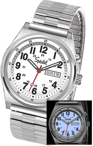 Speidel Men's Lighted Dial Watch, Push-Button Backlight, Twist-O-Flex Bracelet 60332802
