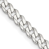 CURB LINK Chain, 4.5mm width, SOLID Sterling Silver, Any Length