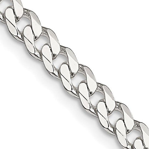 CURB LINK Chain, 4.5mm width, SOLID Sterling Silver, Any Length
