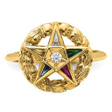 Women's Eastern Star Masonic Ring Diamond 14k Gold from IBGoodman
