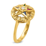 Women's Eastern Star Masonic Ring Diamond 14k Gold from IBGoodman