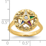 Women's Eastern Star Masonic Ring Diamond 14k Gold from IBGoodman