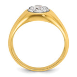 Men's Classic Bezel Set One Carat Diamond Solitaire, Your Choice White or Yellow 14k Gold