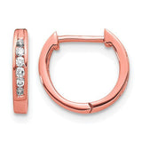 Rose Gold and Diamond Mini-Hoops 10k