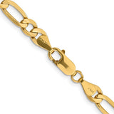 14k Solid Gold Figaro Chain, 6.25mm wide, 22 inches long