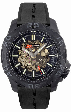 Skeleton Series T100 Automatic Watch by IsoBright, Blackout, ISO1602