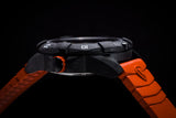 Protek PT1004O – Military Dive Watch, 300M WR, Black & Orange with Tritium Illumination, Orange Rubber Strap