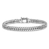 PLATINUM SOLID, Men's Heavy, Polished Diamond Cut Curb Bracelet