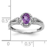 Genuine Diamond and Genuine Amethyst Ring - February Birthstone Ring