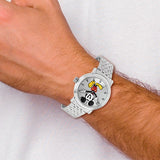Men's Disney's Mickey Mouse Watch, Moving Mickey Hands, Stainless Steel Bracelet