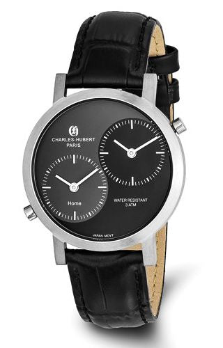 Charles-Hubert Paris Men's Dual Time, Dual Dial, Pilot's Watch