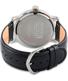 All New SPIDERMAN Watch, Adult Size with Black Leather Strap from MARVEL, XWA6738