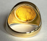 Pure Gold USA Buffalo Coin Mounted into our Classic 14k Gold Coin Ring