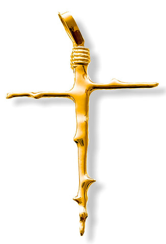 Nature's Cross, a Cross of Thorns, 14k or 18k Gold, Original Design by Seth K