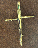 Nature's Cross, a Cross of Thorns, 14k or 18k Gold, Original Design by Seth K